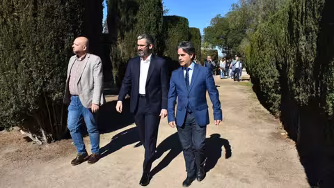 Torres, Lucas y Cascales visitan las obras del parque Rafael de la Cerda, en Tentegorra (Foto MCT)
