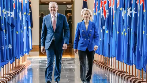 Anthony Albanese, a la izquierda, y Ursula von der Leyen / CE - Servicio audiovisual
Fot&oacute;grafo:
Christophe Licoppe