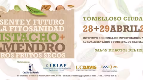Cartel del Encuentro 'Presente y Futuro de la FitoSanidad en Pistacho y Almendro'
