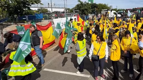 Protesta de agricultores en Estrasburgo (Foto Asaja)