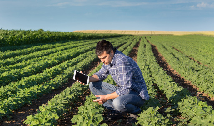 Agricultor tecnología tablet registro propiedad finca (Foto Junta Andalucía)