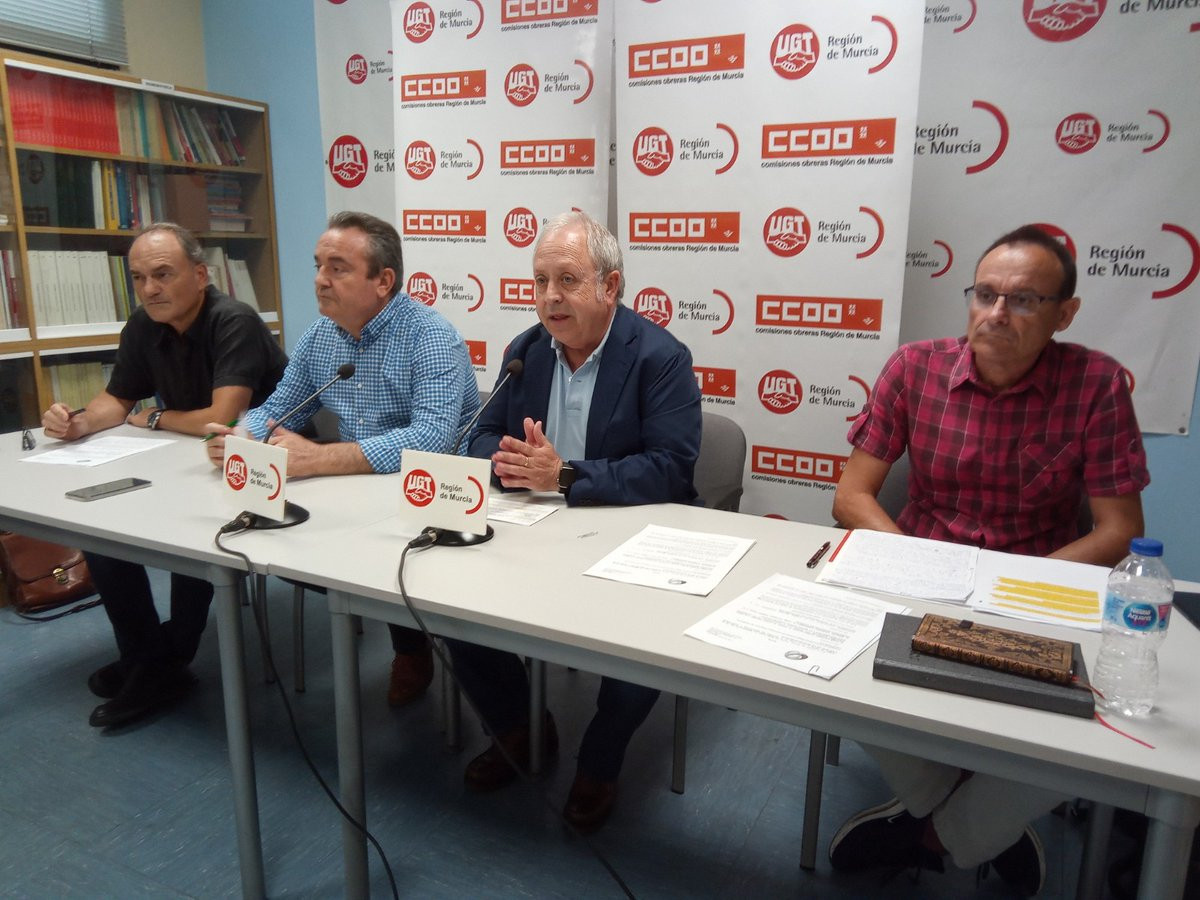 Rueda de Prensa UGT y CCOO Convoc Huelga Hosteleru00eda (Foto UGT Murcia TT)