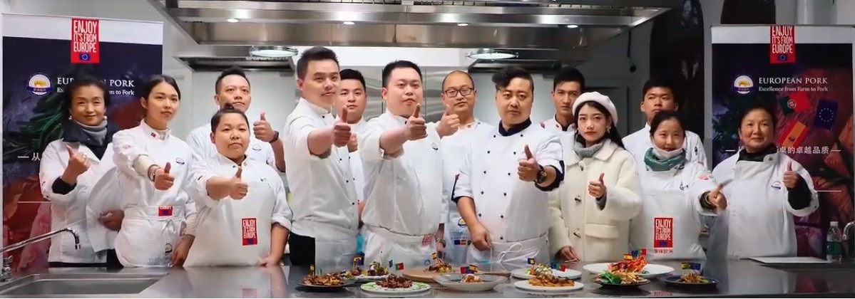 Chefs concurso China carne cerdo capa blanca porcino (Foto Interporc)