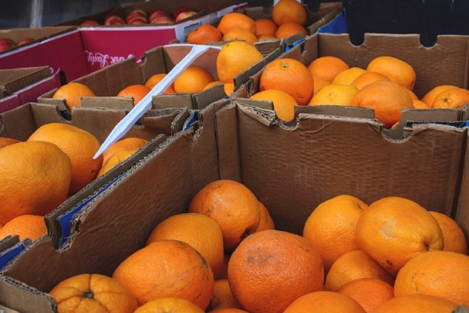 Cajas de naranjas importadas
