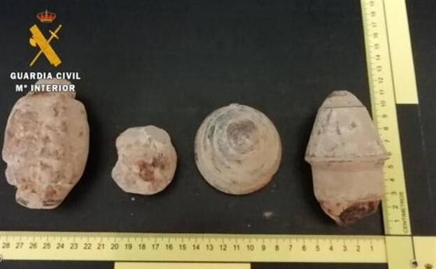 Granadas en patatas francesas (Foto Guardia Civil)