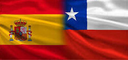 Bandera España Chile (Foto embajada de Chilefb)