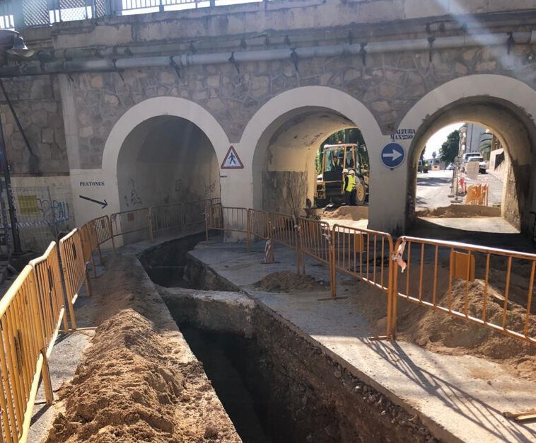 Obras del nuevo colector del Valle de Ricote, en Archena (Foto CARM)