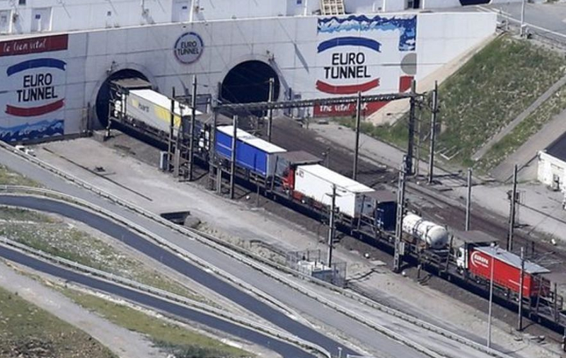 Entrada Eurotu00fanel camiones exportaciu00f3n (Foto Fepex)