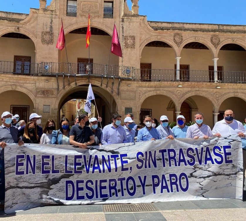 Pancarta en Lorca Sin Trasvase Desierto y Paro (Foto Scrats)