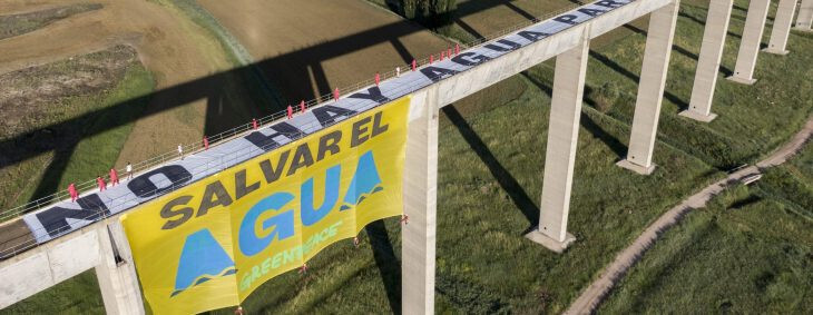 Pancarta contra trasvase Tajo Segura Cuenca (Foito Greenpeace)