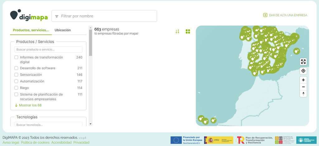 Pantallazo plataforma DigiMAPA