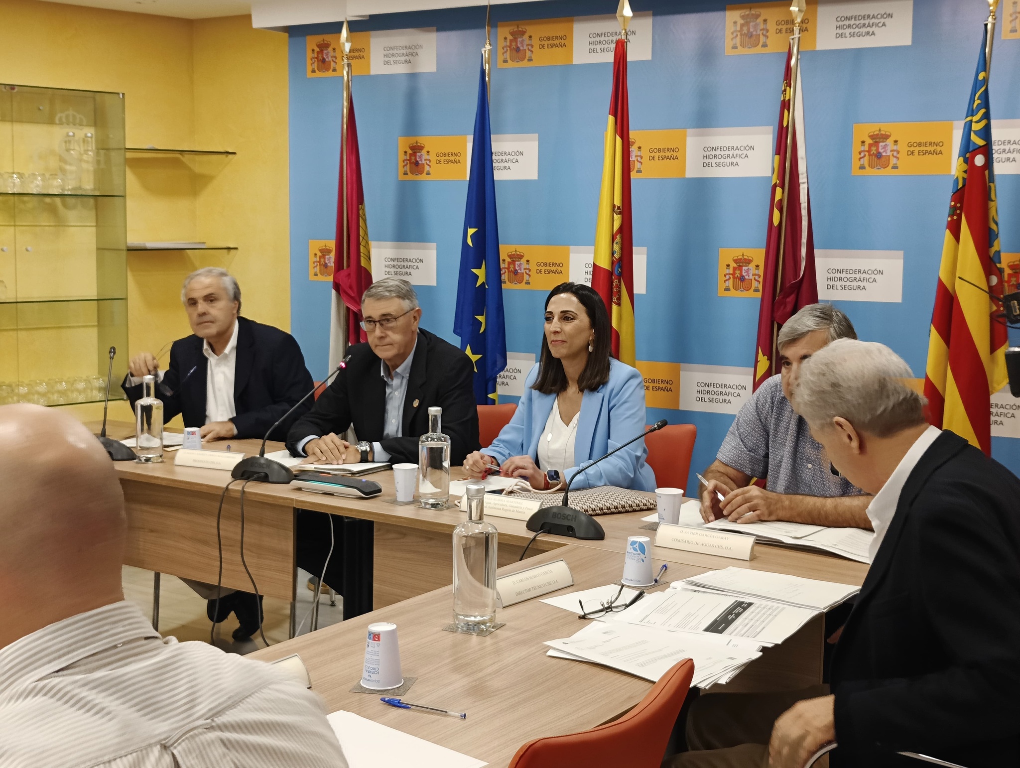 Sara Rubira en la reunión de la Comisión permanente de la Sequía de la CHS (Foto CARM)