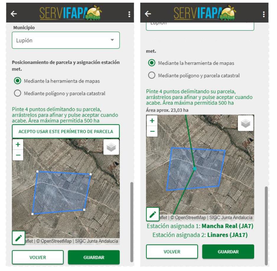 Captura de pantalla de la app para seguimiento de cubiertas vegetales en leñosos (Imagen Ifapa)