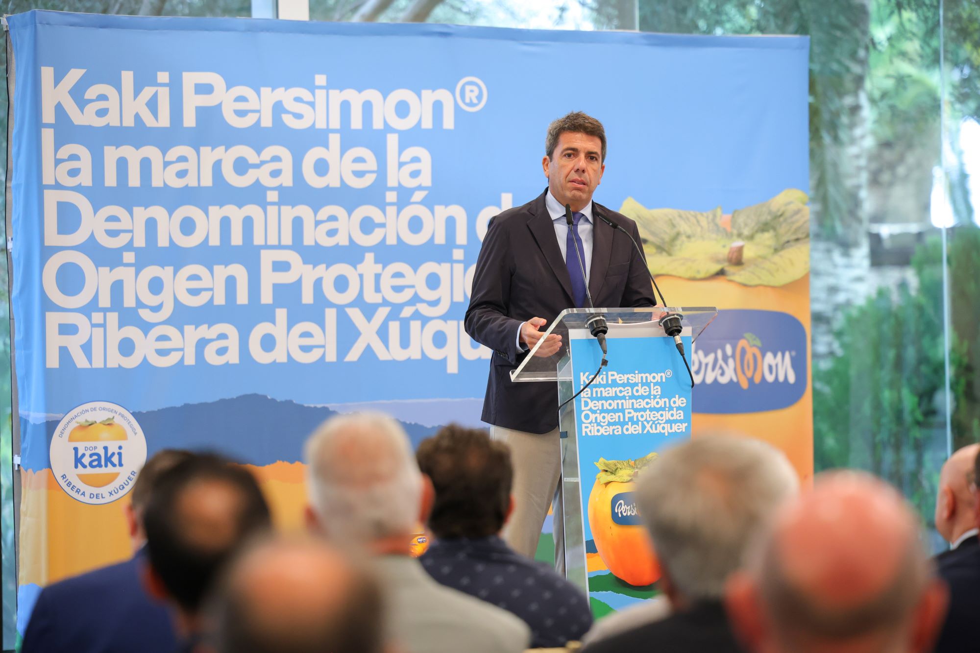 Mazón en la presentación de la nueva imagen de la marca Persimón (Foto DO Kaki Ribera del Xúquer)