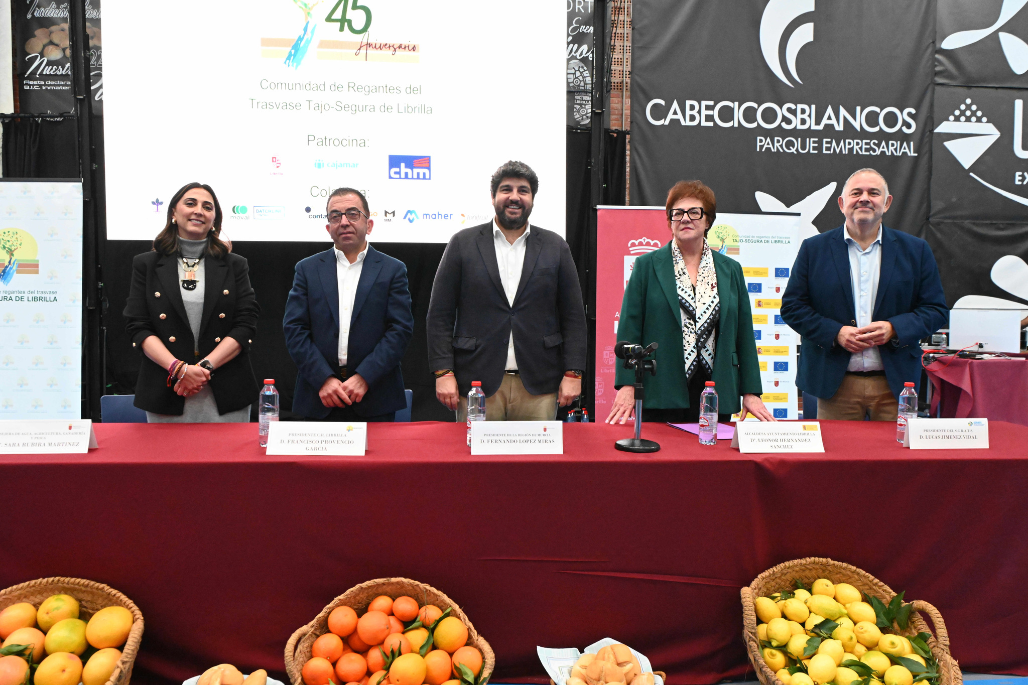 López Miras presidie el acto conmemorativo del 45 aniversario de la Comunidad de Regantes de Librilla (Foto CARM)