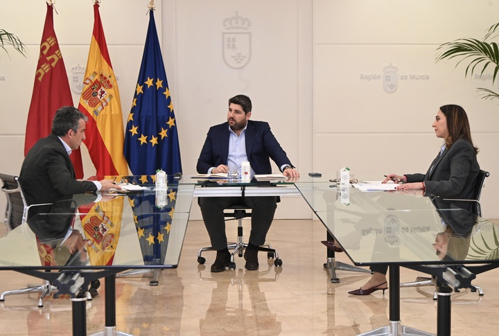 Reunión del presidente López Miras con el presidente de Coag José Miguel Marín (Foto CARM)