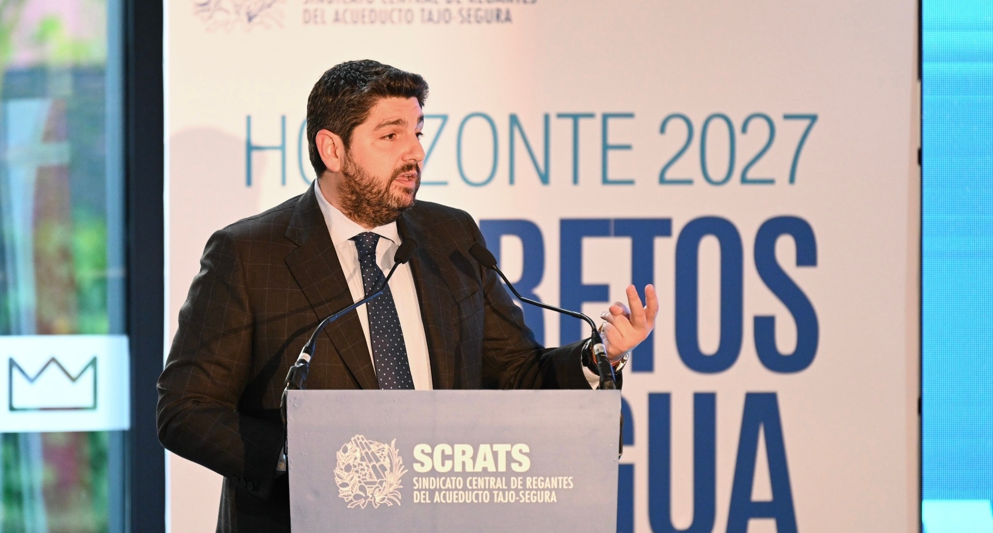 López Miras en la inauguración de la jornada 'Horizonte 2027: los retos del agua' (Foto CARM)