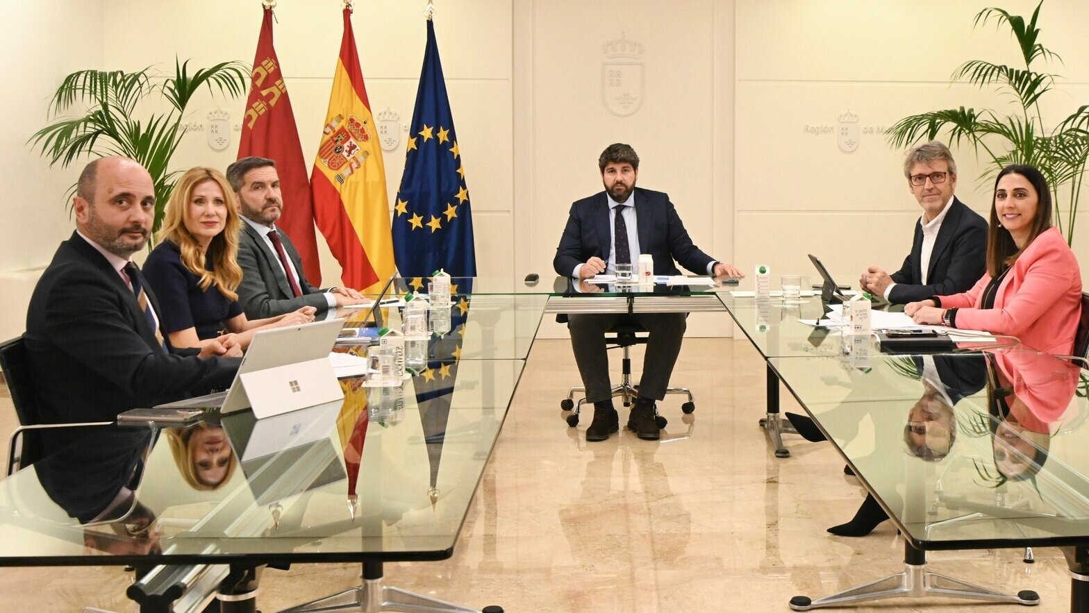 López Miras se reúne con el presidente de Croem para analizar los aranceles de EEUU (Foto CARM)