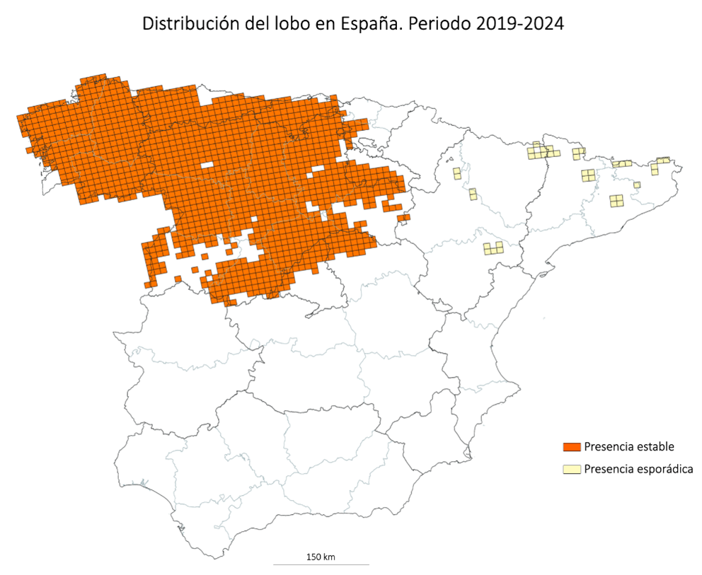 Distribución del lobo (Mapa Mteco)