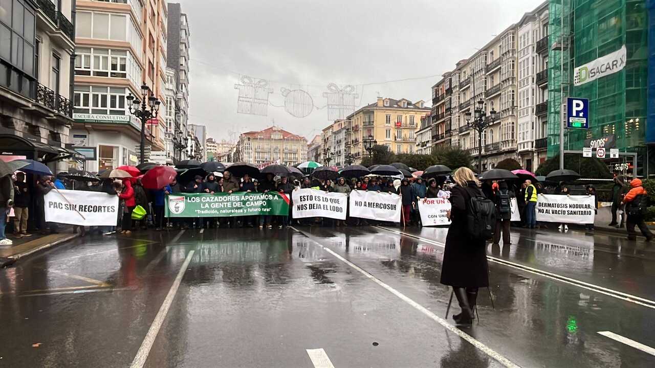 Protesta Mercosur por calles de Santander (Foto UGAM_COAG en RRSS)