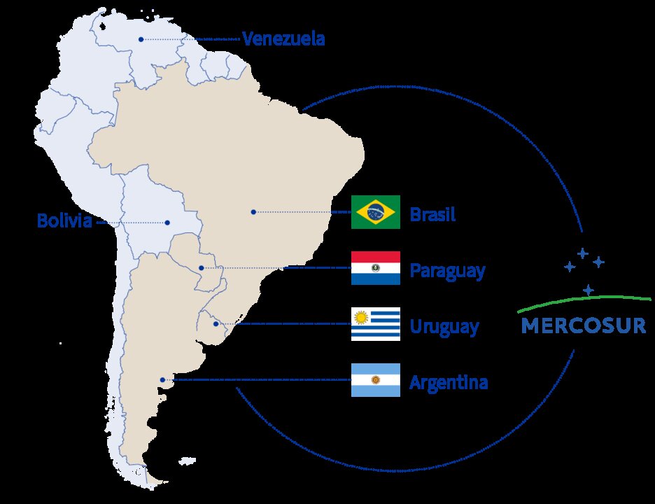 Mapa de países Mercosur (Foto Consilium-Unión Europea)