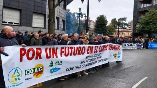 Protesta agraria contra Mercusur en Asturias (Foto COAG Asturias)